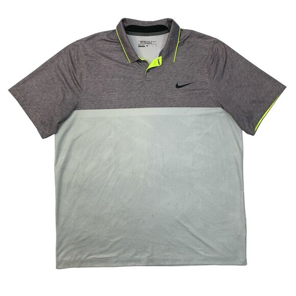 Nike Polo Shirt Men XL Extra Large Gray White Major Moment Golf Tour Performance - Picture 1 of 13